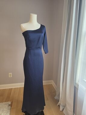 SAFIYAA Chic One-Shoulder Navy Evening Dress